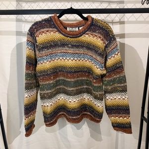 Cutest Retro Striped Knit Sweater w Rolled Hems & Neckline